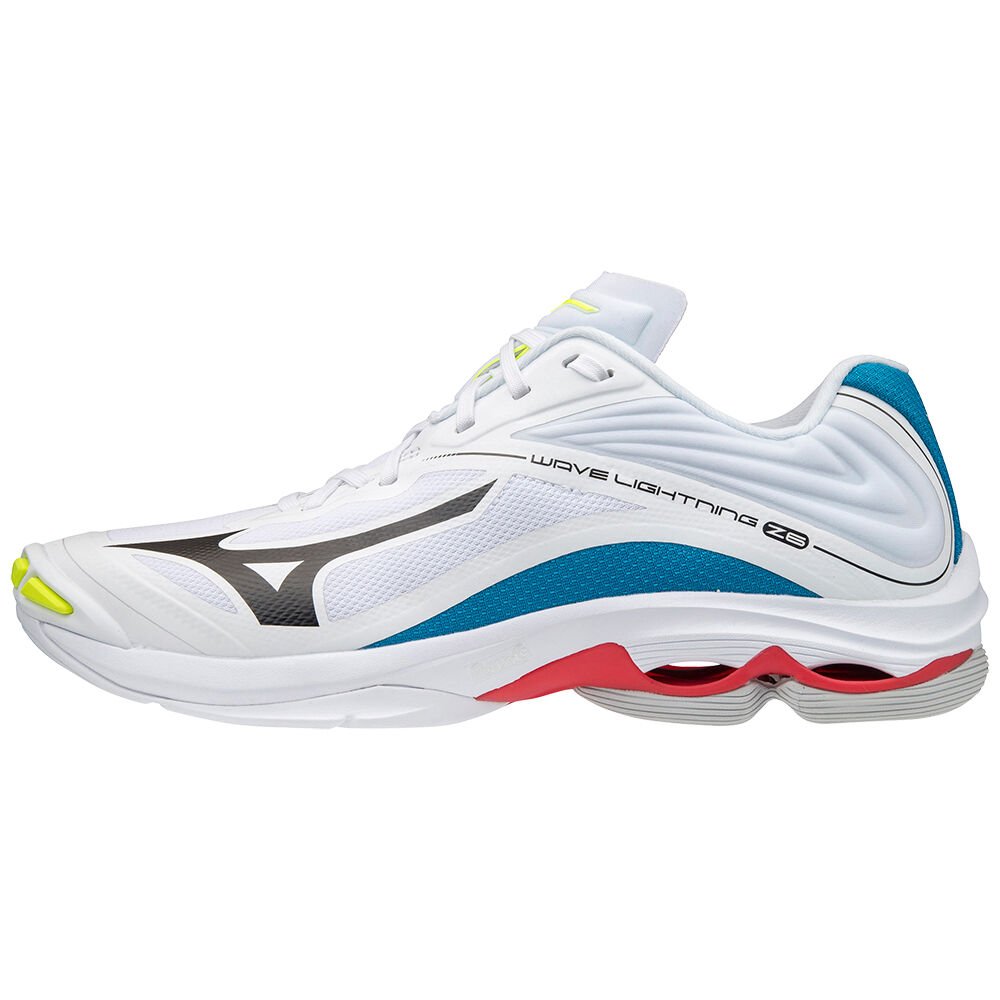 Mizuno Wave Lightning Z6 - Bayan Voleybol Ayakkabısı - Beyaz/Siyah/Mavi Türkiye (PHDYSA-308)